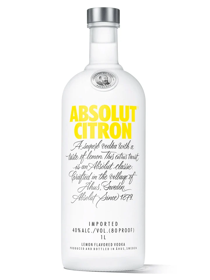 Absolut Citron Lemon Flavoured Swedish Vodka 1L