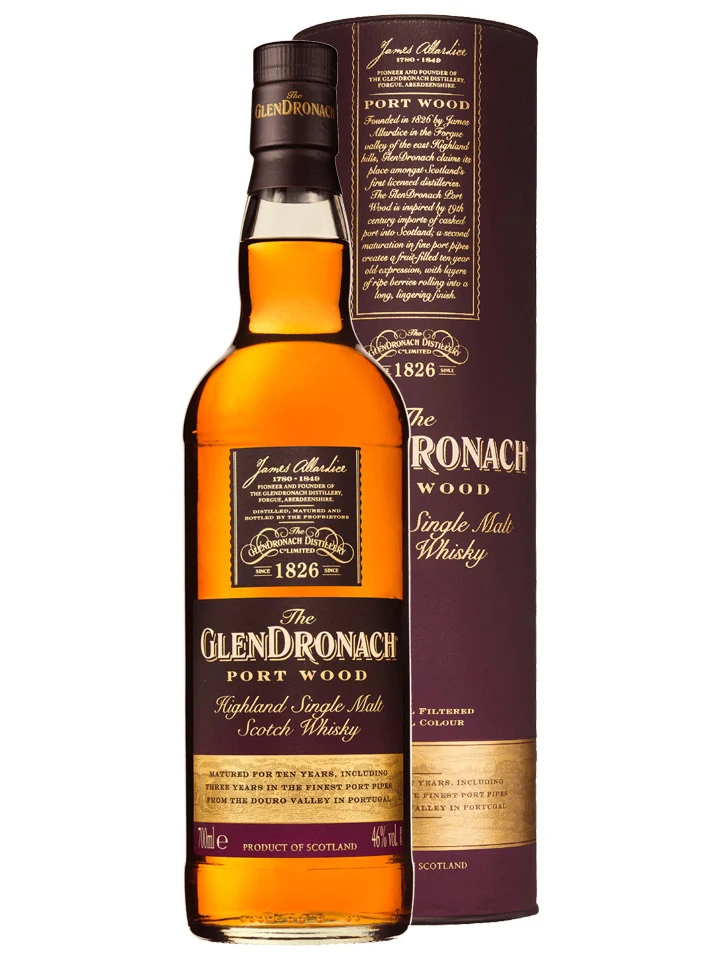GlenDronach Port Wood Finish Single Malt Scotch Whisky 700mL