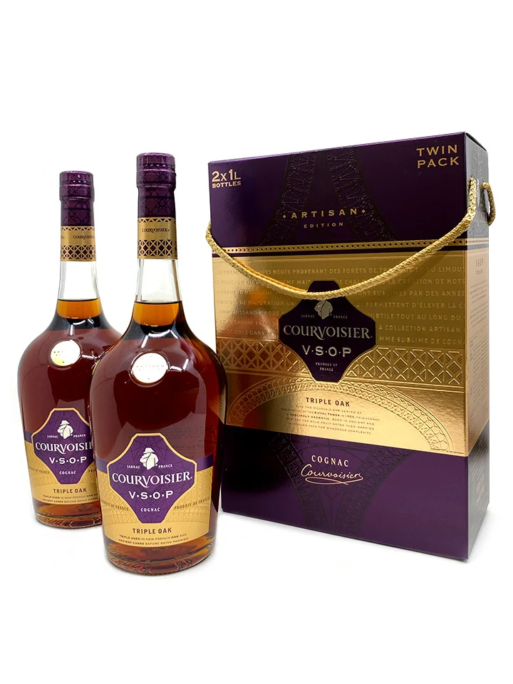 Courvoisier VSOP Triple Oak Artisan Edition Twin Pack Cognac 1L