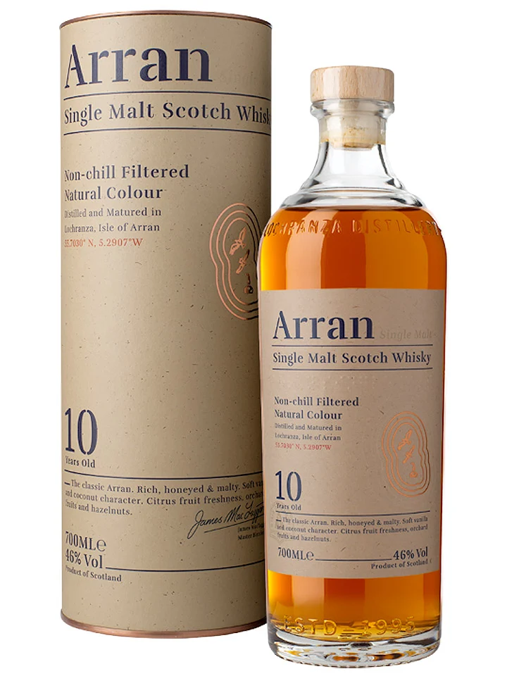 Arran 10 Year Old Single Malt Scotch Whisky 700mL