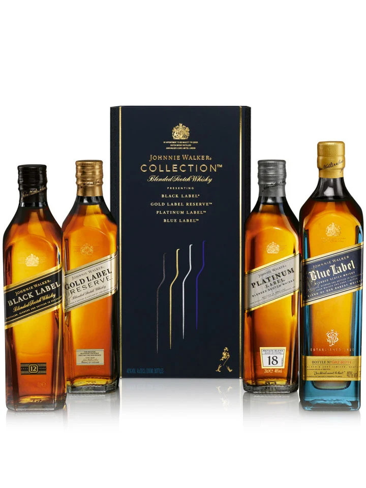 Johnnie Walker Collection Gift Set Blended Scotch Whisky 4 x 200mL