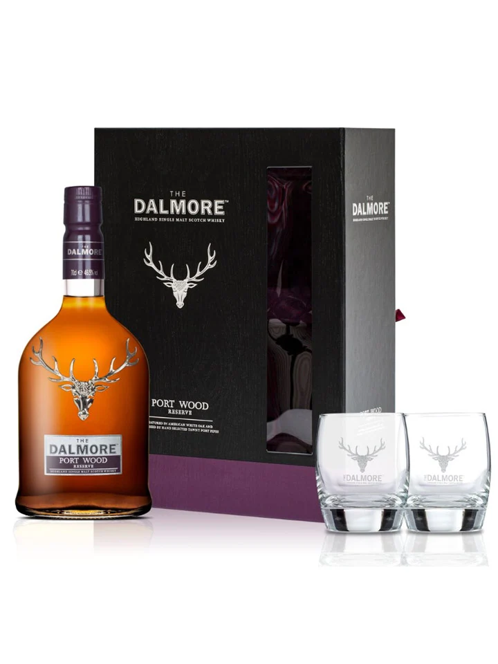 The Dalmore Port Wood Reserve + 2 Glasses Pack Single Malt Scotch Whisky 700mL