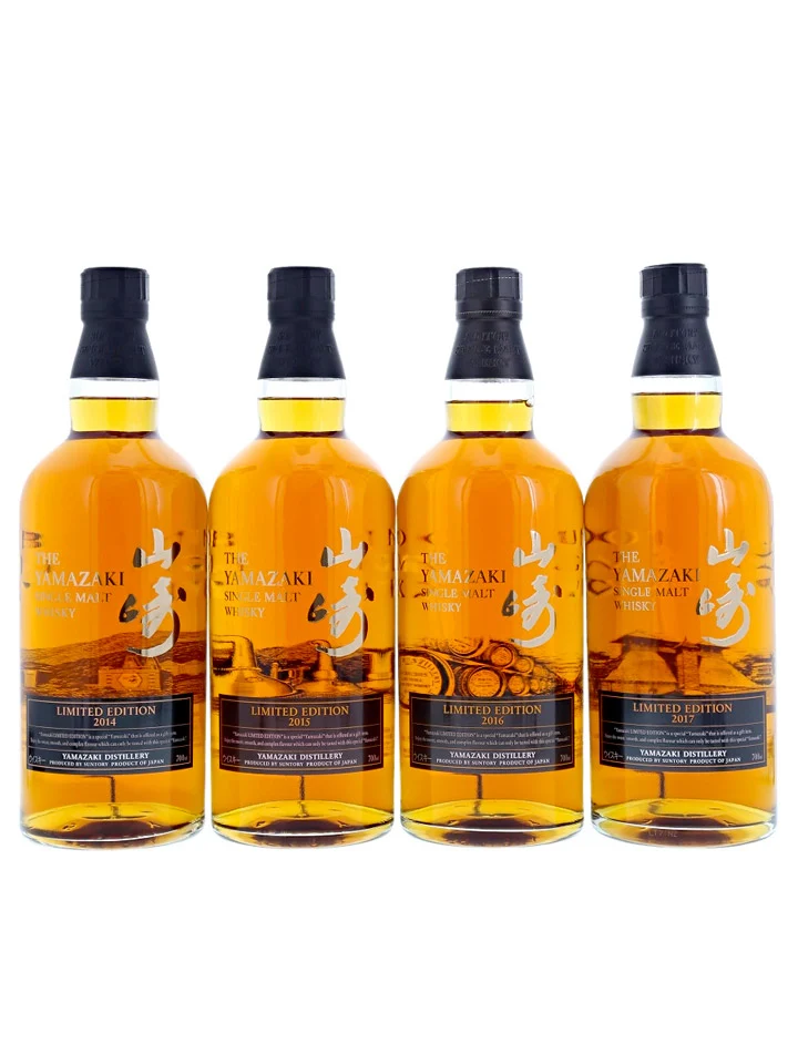 The Yamazaki Limited Edition Collection (2014, 2015, 2016 & 2017) Single Malt Japanese Whisky 4 x 700mL