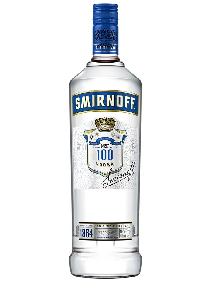 Smirnoff Blue Label 100 Proof Export Strength Vodka 1L