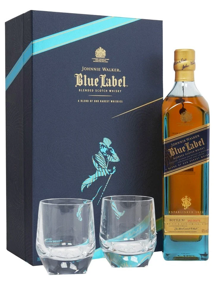 Johnnie Walker Blue Label + 2 Glasses Richard Malone Edition Blended Scotch Whisky 700mL