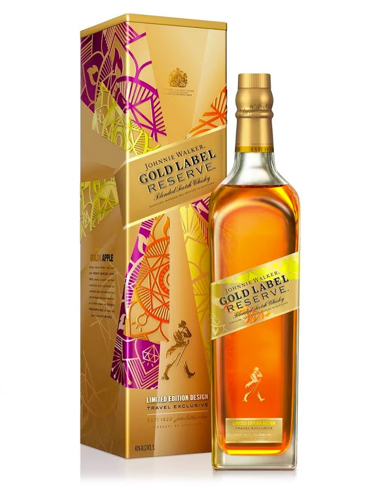 Johnnie Walker Gold Label Limited Edition Design Tin Blended Scotch Whisky 1L