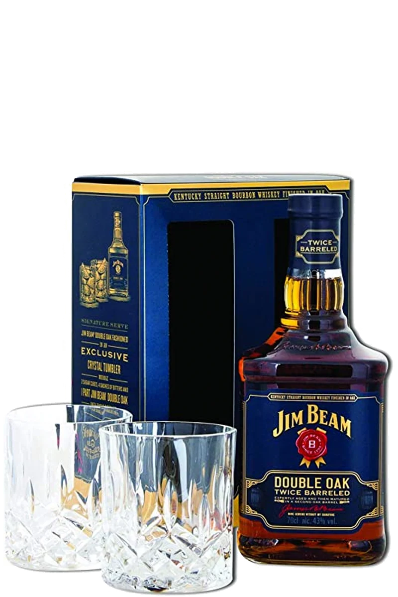 Jim Beam Double Oak + 2 Copos