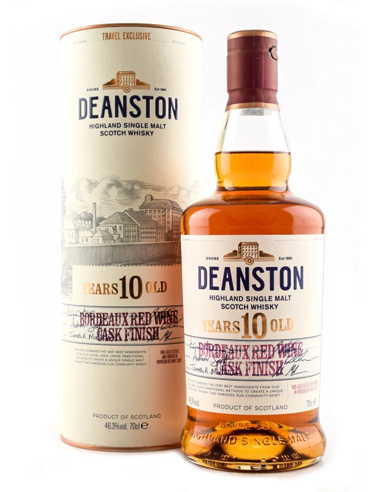 Deanston 10 Year Old Bordeaux Red Wine Cask Finish Single Malt Scotch Whisky 700mL