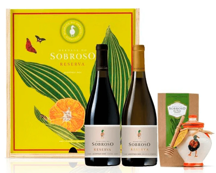 Conjunto Herdade Sobroso 2 Garrafas + Mel + Chá (gift Box)