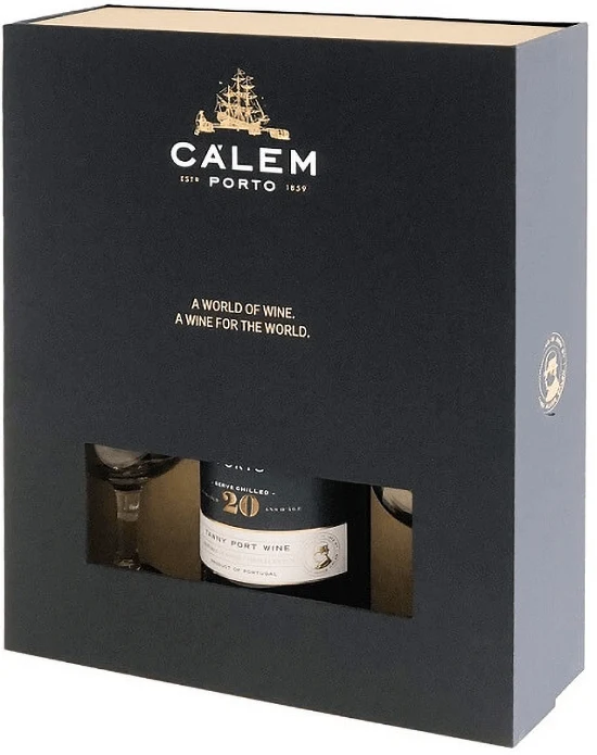Porto Calem 20 Anos + 2 Cálices (conjunto)