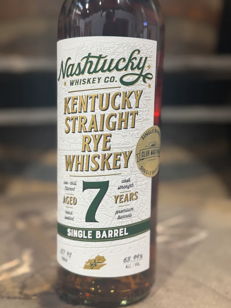 Nashtucky 7yr Single Barrel Kentucky Rye - #10077 - Fred Minnick - Club Marzipan - 127.98 Proof