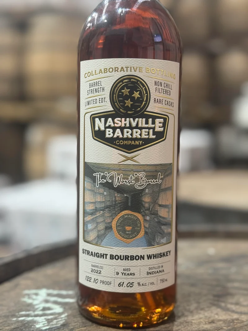 Nashville Barrel Co 9yr Single Barrel Bourbon - #2022 - 122.10 Proof - The Mash Up - "The Worst Barrel"
