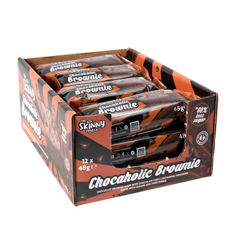 (Rea, bäst före, augusti 2026) Skinny (HFSS-kompatibel) Fiberrik choklad med vaniljbrownie 12 x 48 g