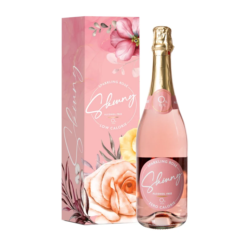 Skinny Sparkling Rose Prosecco Non Alcoholic med presentförpackning - 75cl