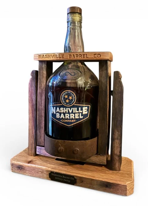 Nashville Barrel Co 3L Bottle with Wooden Cradle Swing - Empty Infinity Swing