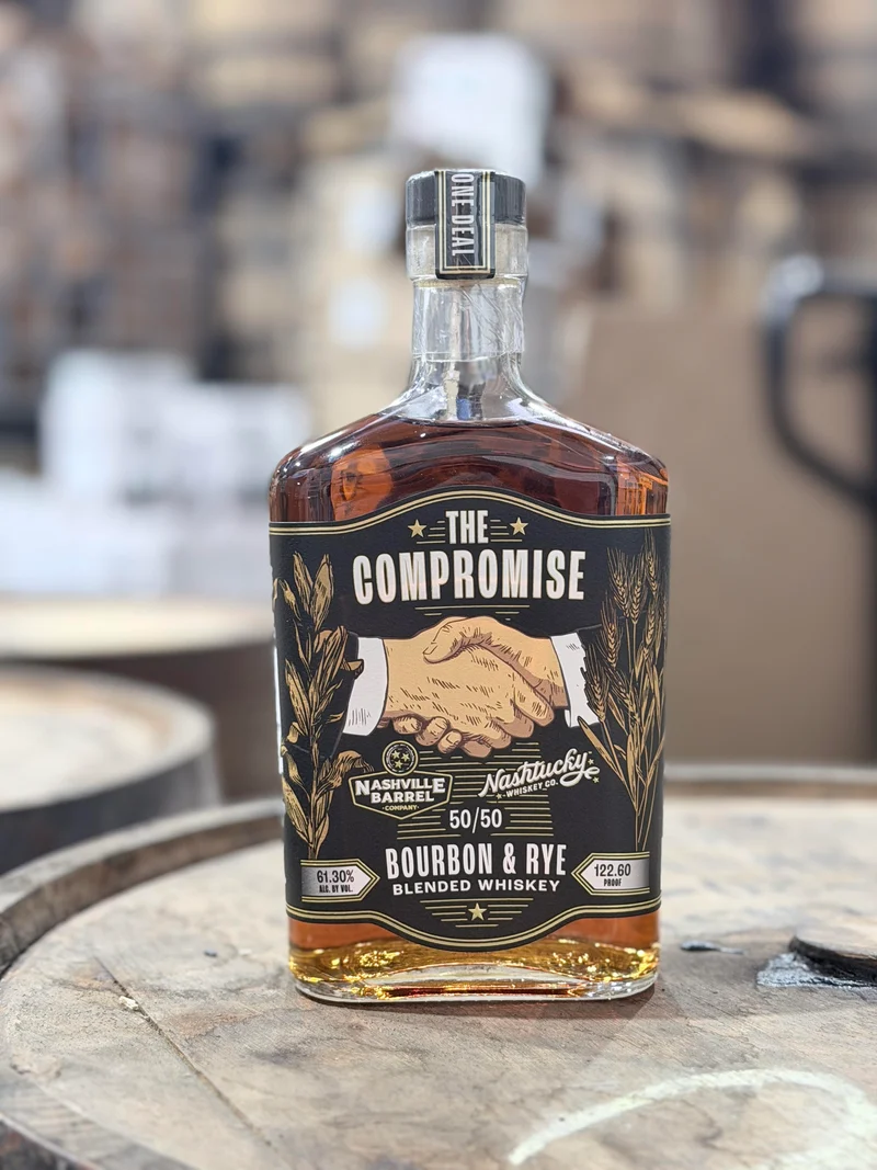 The Compromise by Nashville Barrel Co & Nashtucky -50/50 Blend of 9yr Kelvin MGP & 7yr Kentucky Rye - 122.60 Proof
