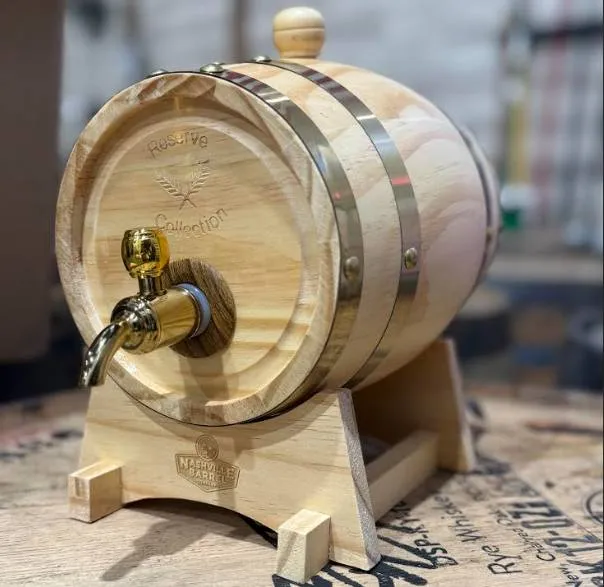 Nashville Barrel Co Whiskey Barrel Drink Dispenser - Holds 750ML