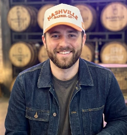 Nashville Barrel Co Hat - Puffy Letters - Orange & White