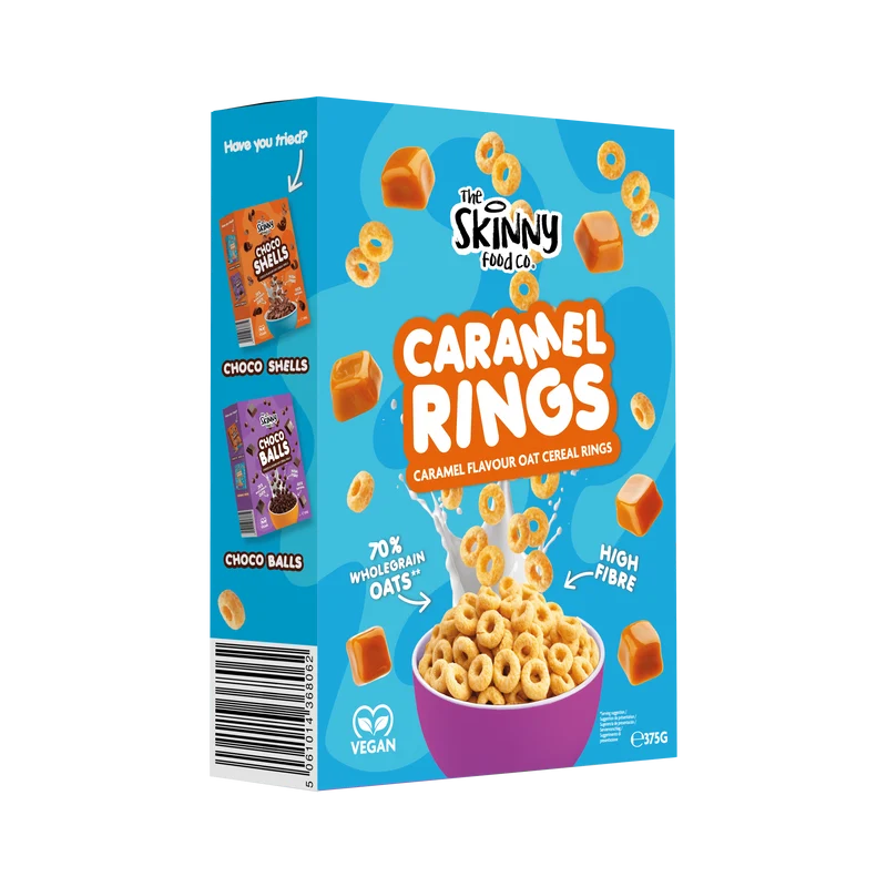 Skinny Havregrynsflingor Karamellringar - 375g