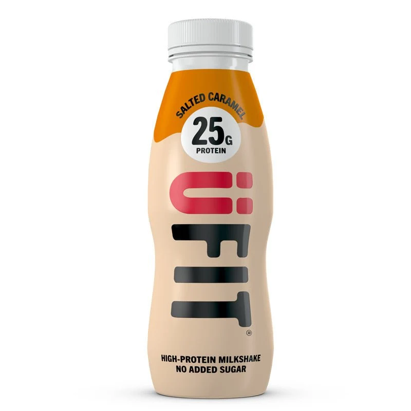 (Rea, bäst före, 26 juli) UFIT Proteinrika färdiga att dricka Salted Caramel Shakes - 25 g protein