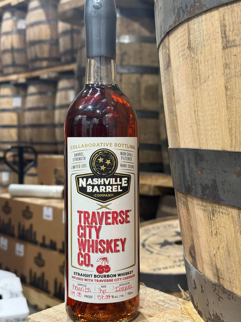 Nashville Barrel co Collab with Traverse City Straight Bourbon Whiskey infused with TC cherries -8yr