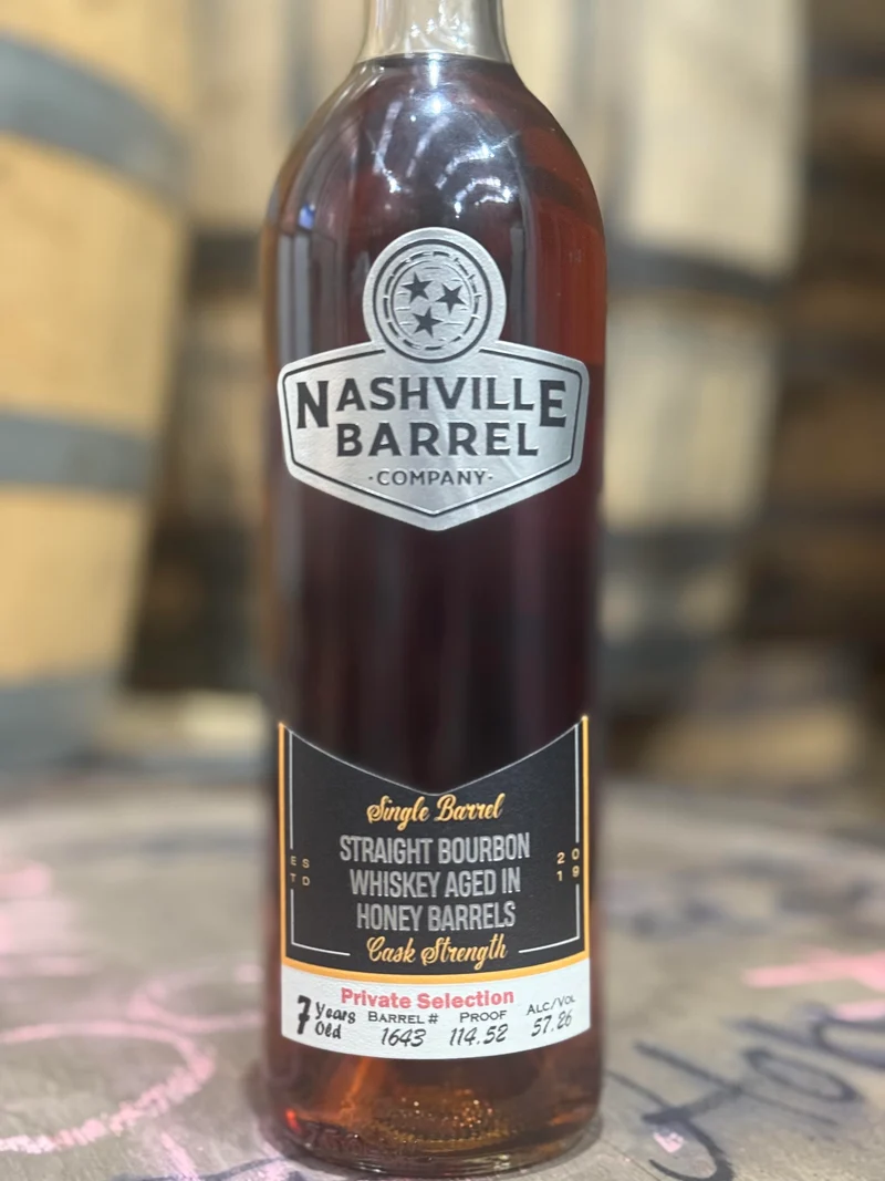 Nashville Barrel Co 7yr Single Barrel Bourbon Aged in a Honey Barrel #1643