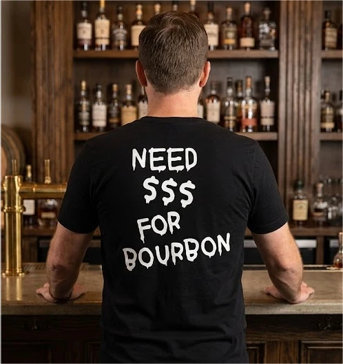 Nashville Barrel Co T-Shirt - "Need Money for Bourbon" Black