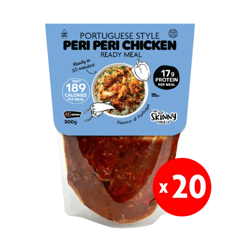 20 x Mager portugisisk Peri Peri-kyckling 189 kalorier Färdigrätt - 300 g