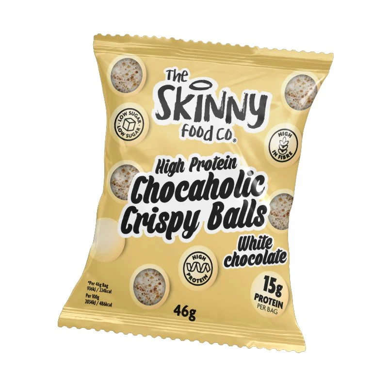 Högprotein Chocaholic Vit Choklad Crispy Balls 46g