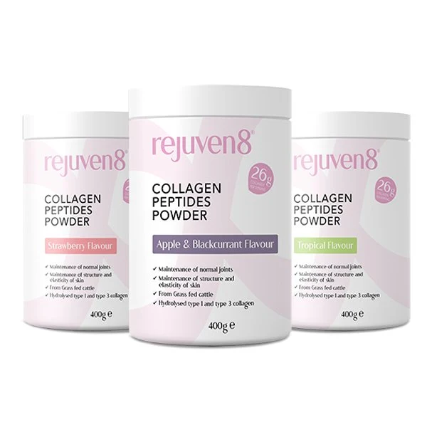 (Rea, bäst före, juni 2026) Rejuven8 Premium Kollagenpeptider Smaksatta 400 g