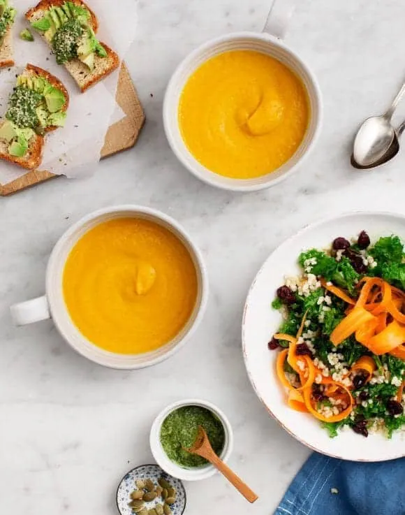 Ginger and carrot soup - dairy free, gluten friendly, vegan