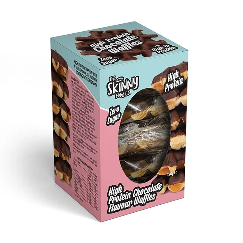 Tunna våfflor med högt proteininnehåll, sockerfria och chokladsmak, 30 g x 6 - 6 g protein per portion