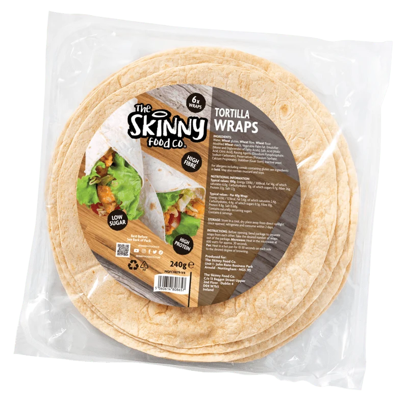 Skinny Tortilla Wraps - 4 g kolhydrater per wrap - 6 x 40 g