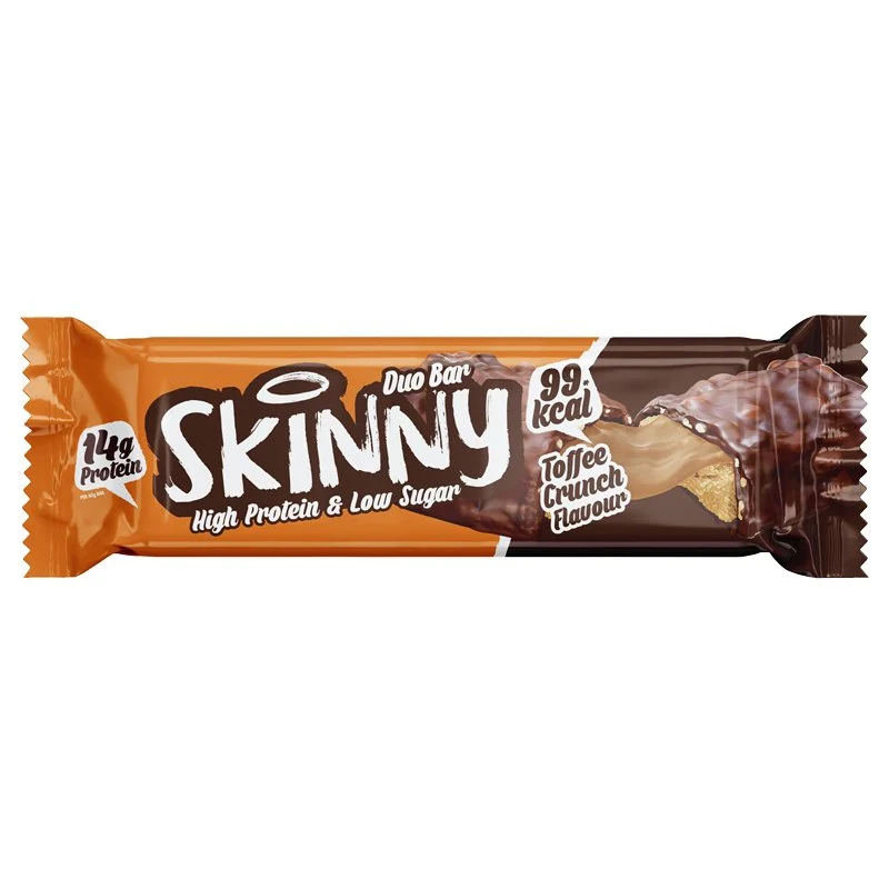 Toffee Crunch Flavour Skinny Duo Bar med högt proteininnehåll och lågt sockerinnehåll - 60 g