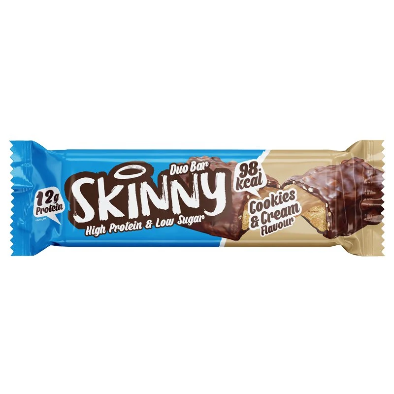Slimmad Duo Bar med högt protein och lågt sockerinnehåll från Cookies & Cream-smak - 60 g