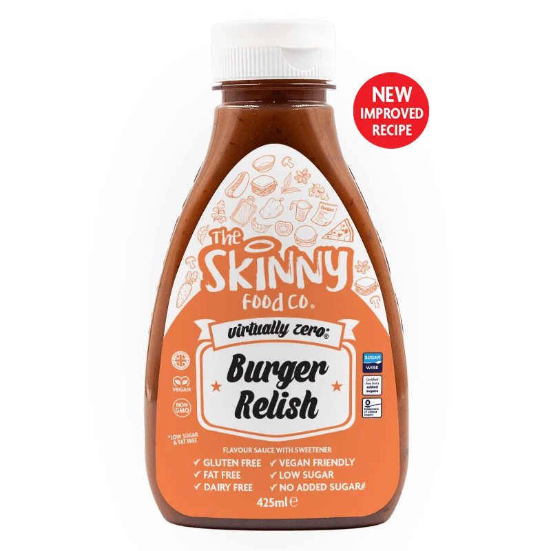 Burger Relish-smak Praktiskt taget sockerfri mager sås 425 ml