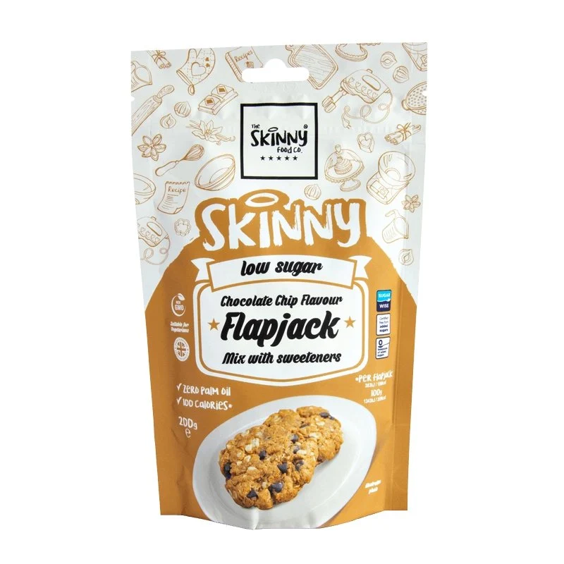 (Rea, bäst före juni 2025) Flapjack med chokladbitsmak, lågsocker, mager bakmix - 200 g