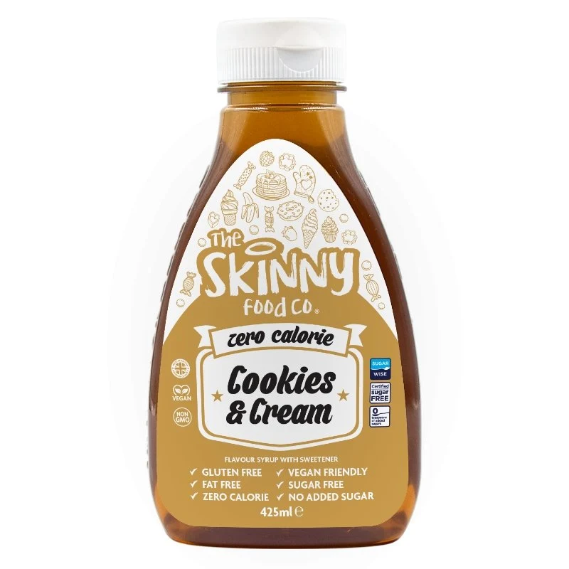 Cookies and Cream Flavor Zero Calorie Sockerfri Skinny Sirap - 425ml