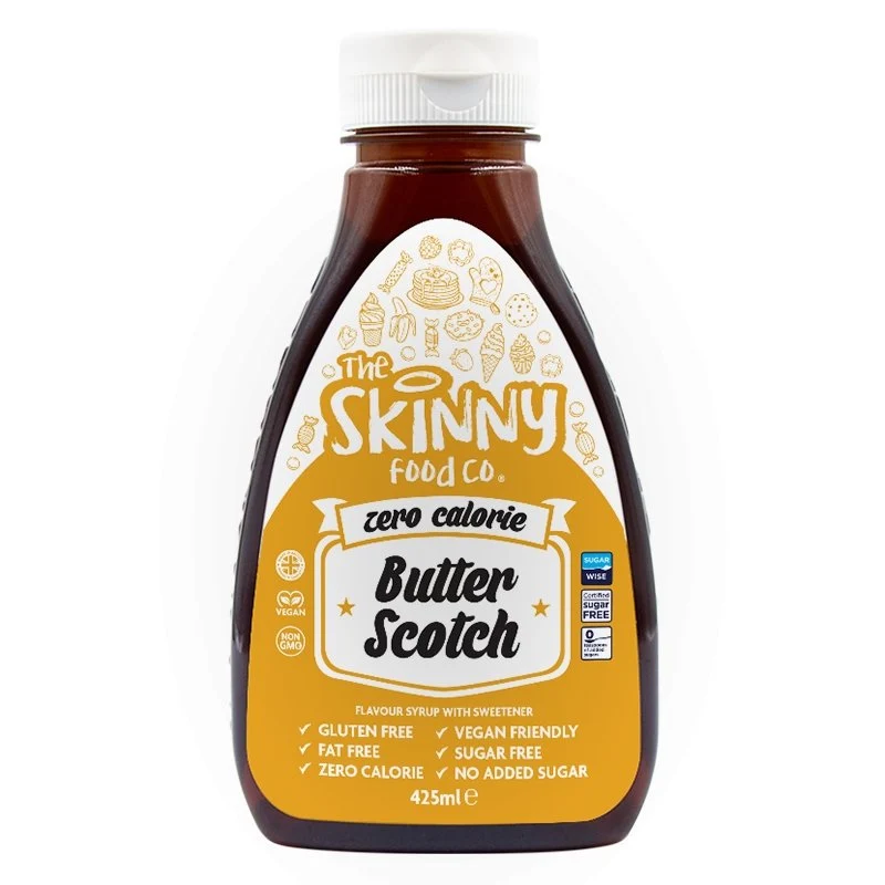 Butterscotch Flavor Sauce - Noll kalorier Sockerfri Skinny Sirap - 425ml