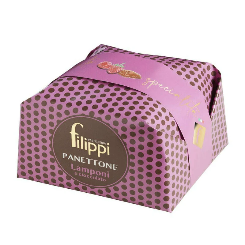 Pasticceria Filippi PANETTONE AI LAMPONI E CIOCCOLATO FONDENTE 1kg