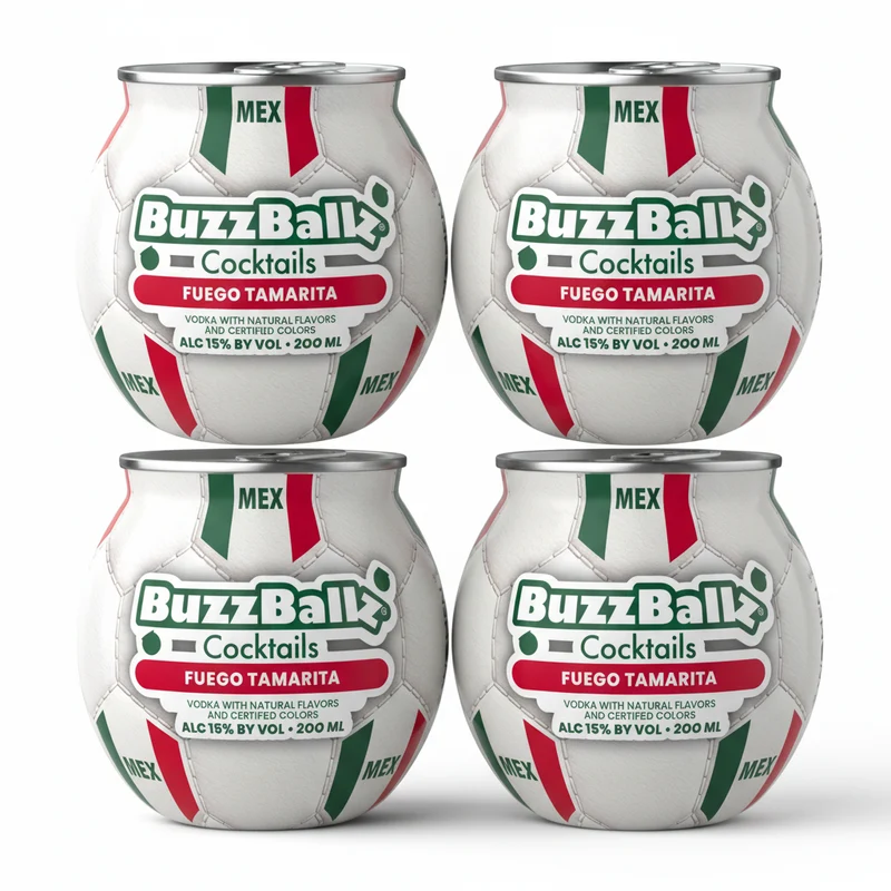 BuzzBallz Fuego Tamarita Watermelon Tamarind Pre-Mixed Cocktails 4 Pack