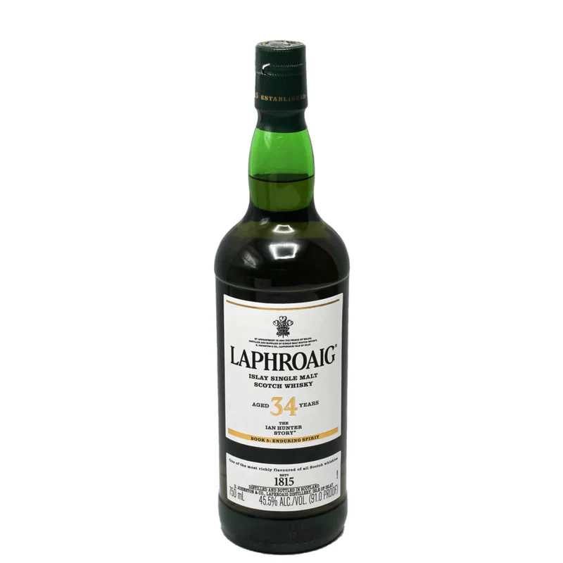 Laphroaig Islay Single Malt Scotch 34 Year Whisky - The Ian Hunter Story Book #5