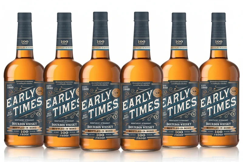 Early Times Black Plastic Cap 1L 6 Pack Discontinued