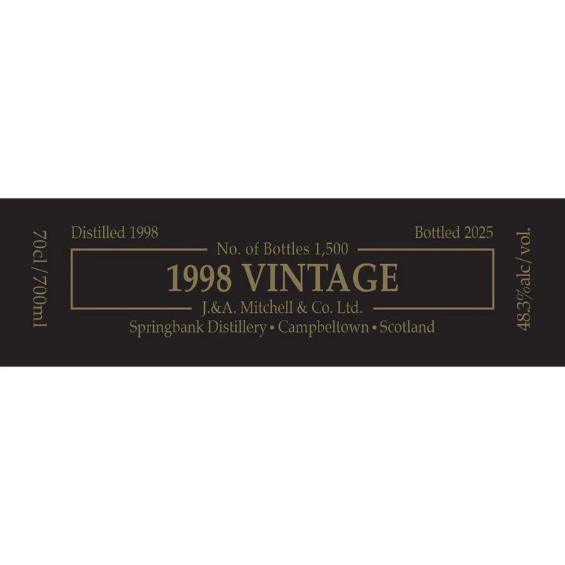 Springbank 1998 Vintage Limited Edition Single Malt Scotch Whisky