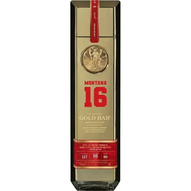 Gold Bar Blended American Whiskey Premium Blend Joe Montana 16 Year