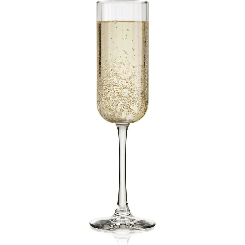 Libbey Paneled Champagne Flute Glasses, 7.5-ounce, Set of 4