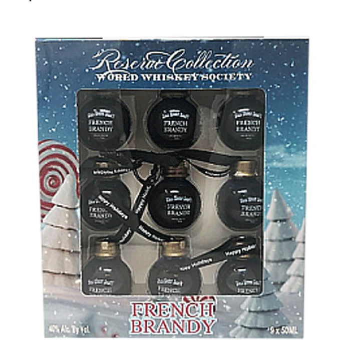 World Whiskey Society Christmas Balls French Brandy - 9 Pack