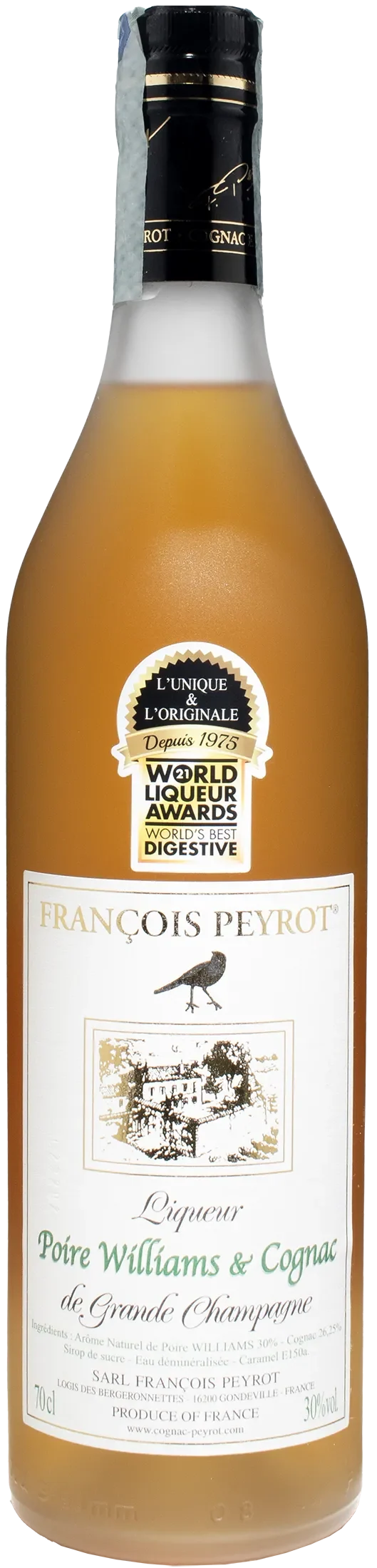 Peyrot Liquer Poire Williams & Cognac de Grand Champagne 0.7L