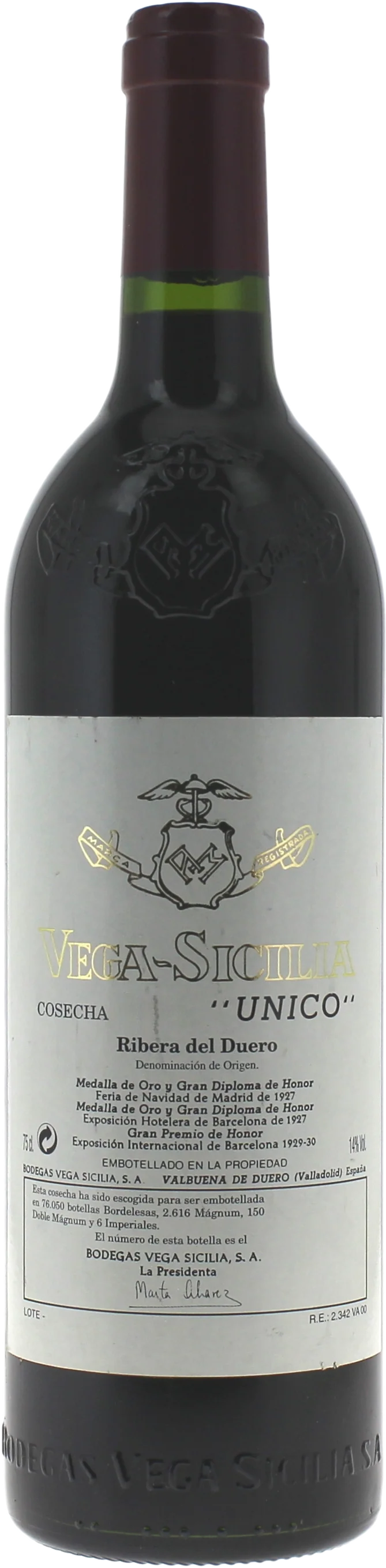 Vega Sicilia Do Ribera Del Duero Unico Espagne, 2015