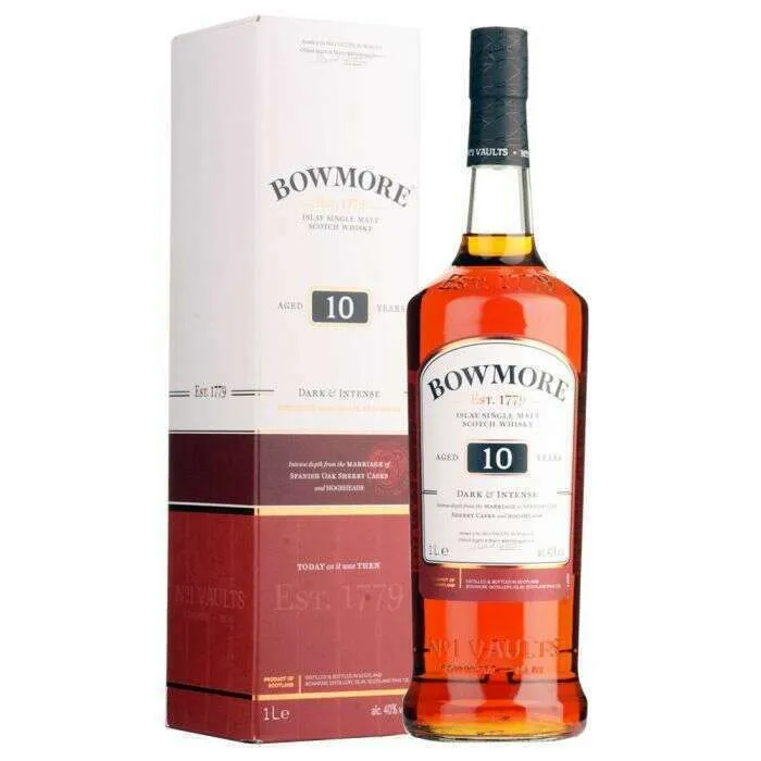 Whisky Bowmore 10 Year Old Dark & Intense (1L, 40.0% Vol.)
